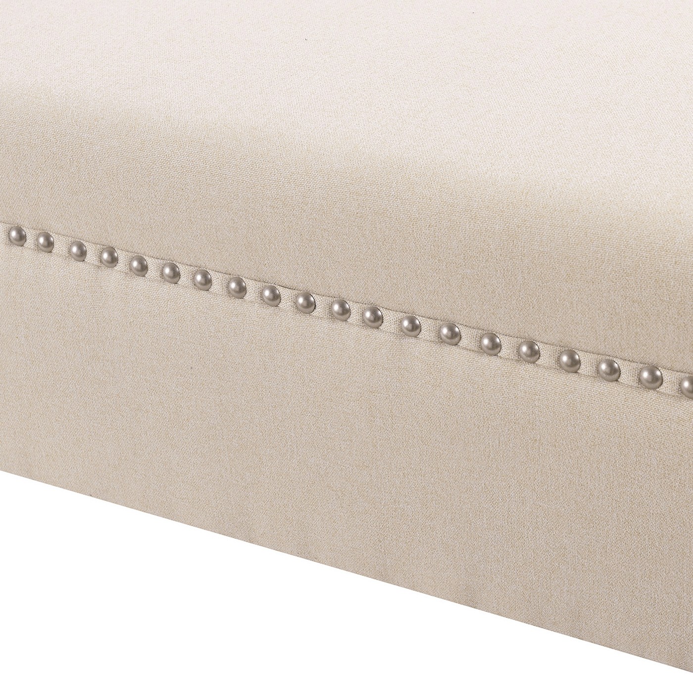 Kathy Roll Arm Entryway Accent Bench, Sky Neutral Beige Polyester