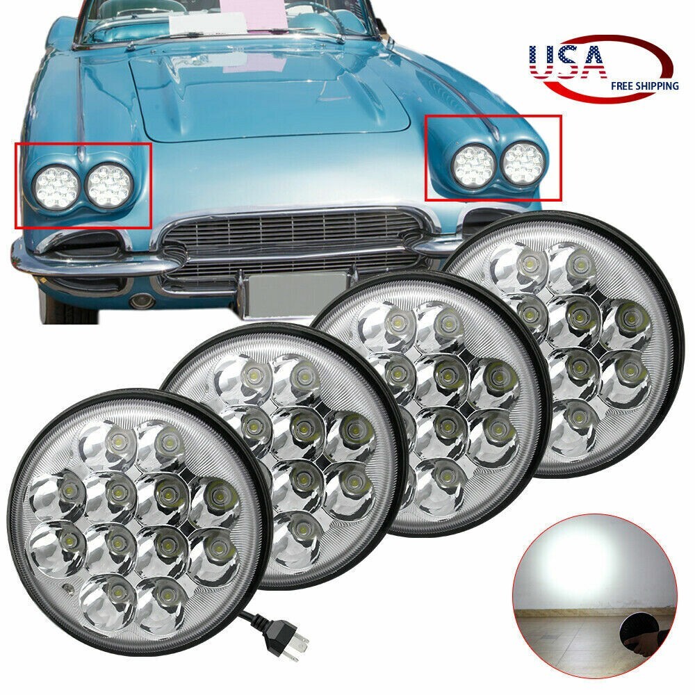 5.75 5-3/4" H5001/H5006 LED Round Headlight Crystal Clear JG-1001 Lot of 4