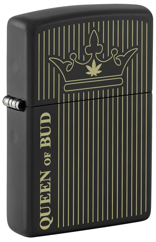 Zippo Queen of Bud Design Black Matte Laser Engrave 46683