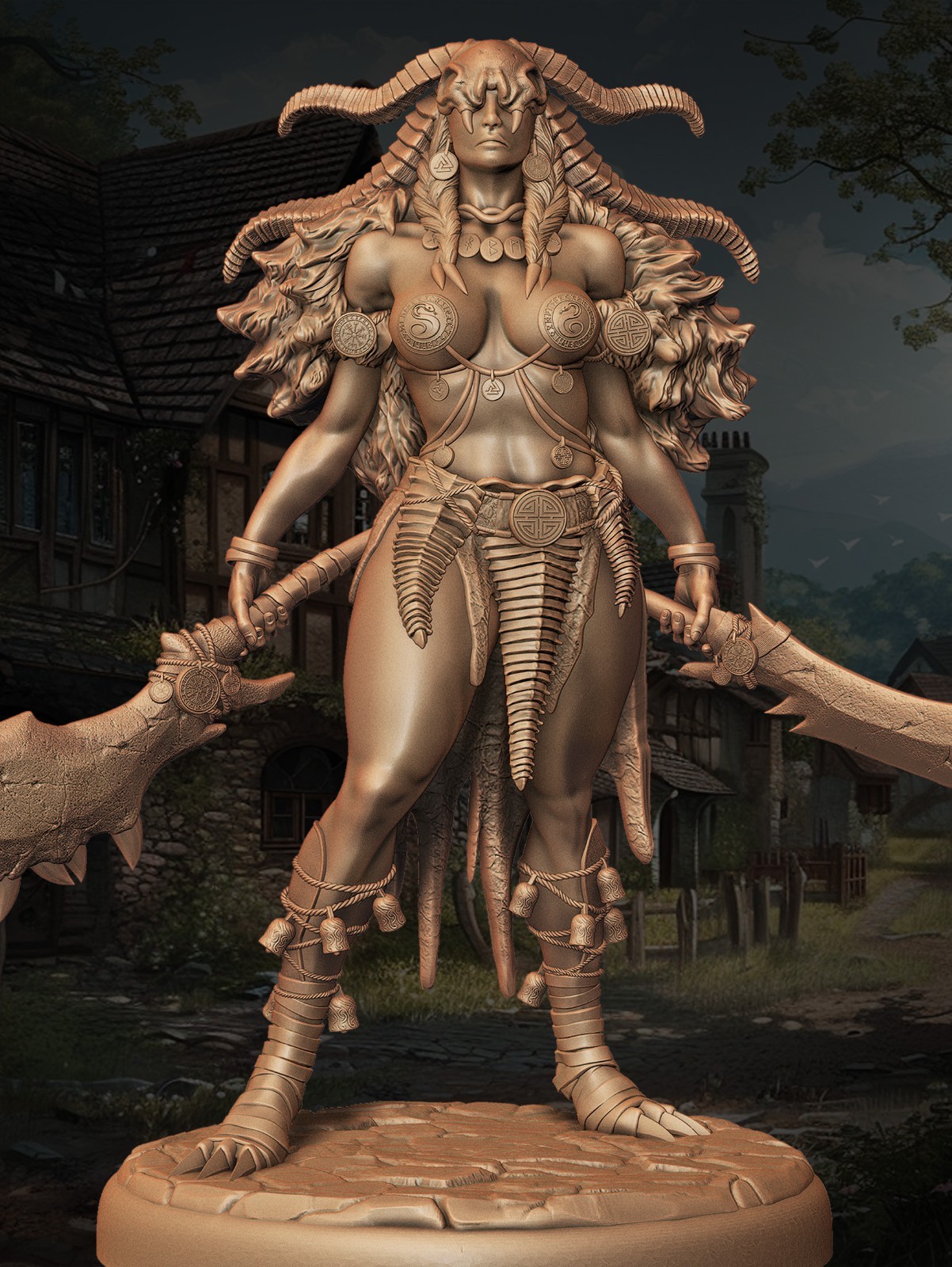 Dungeons & Dragons Playable Character - Female Human Halla - Barbarian, Fighter
