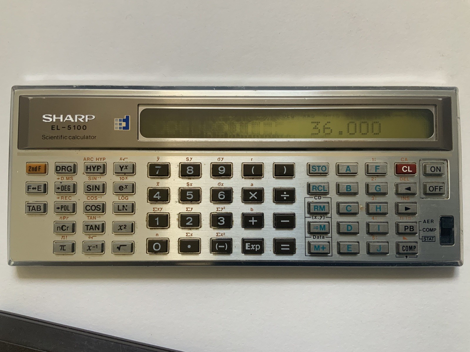 Vintage Sharp EL-5100 Scientific Calculator With Case *screen Bleed* Working