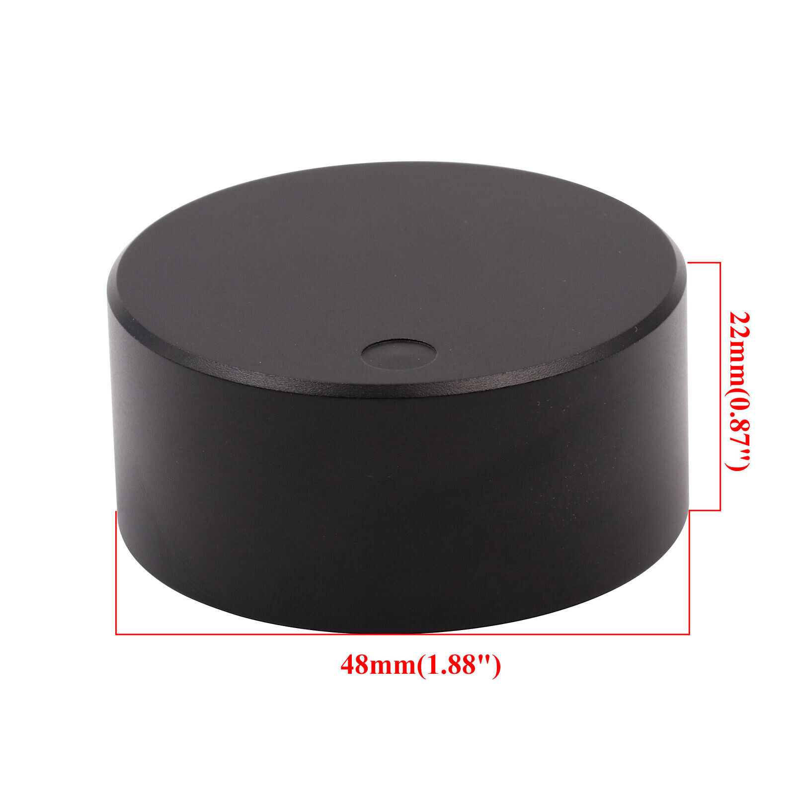 1Pc 48*22mm Black High end Machined Solid Aluminum Pointer Knob Volume  screw