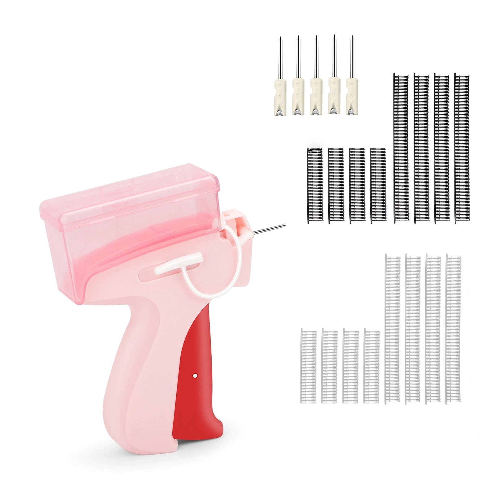 Sewing Gun Pink Effortless Operation Smooth Fabric Fixing Includes Glue Needles