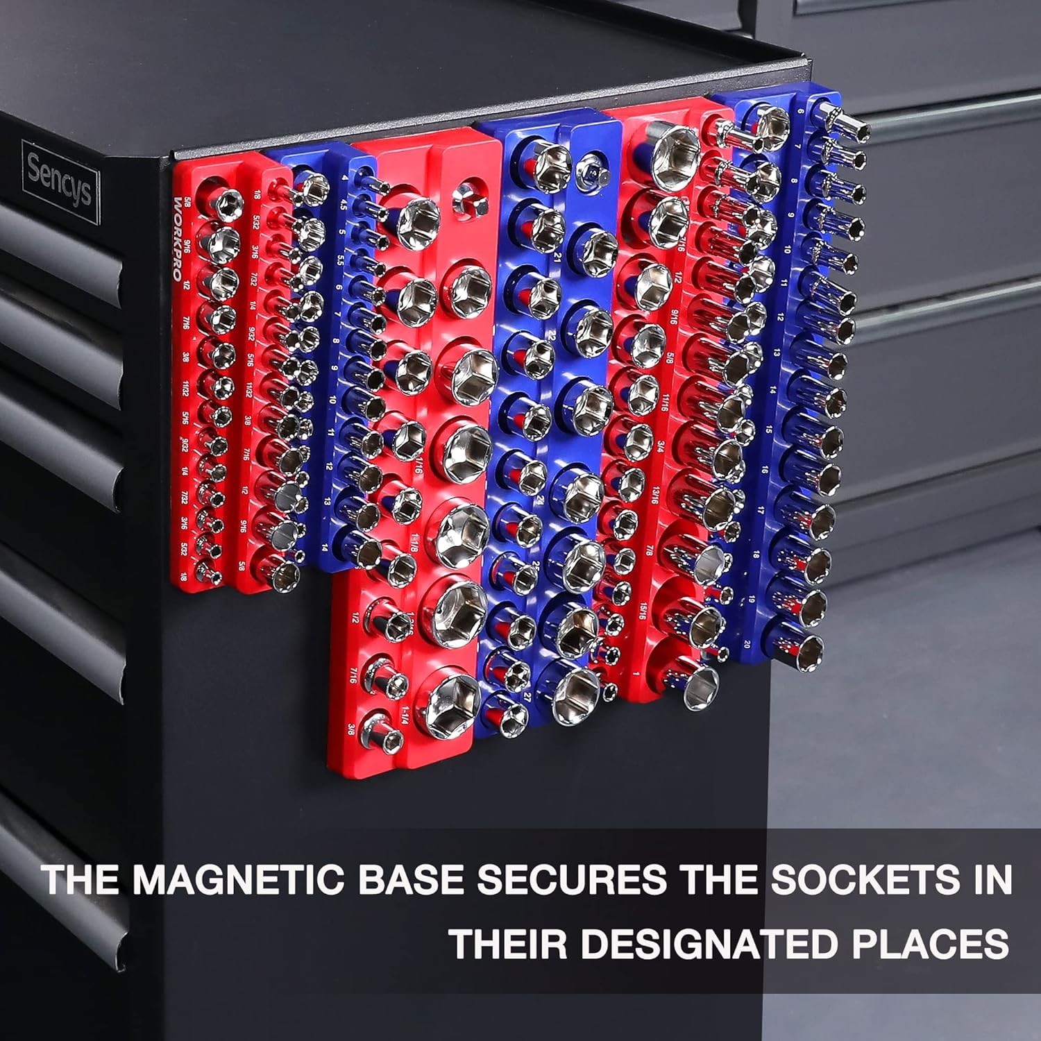 Magnetic Socket Organizer for Standard & Deep Sockets - 6 Trays Included