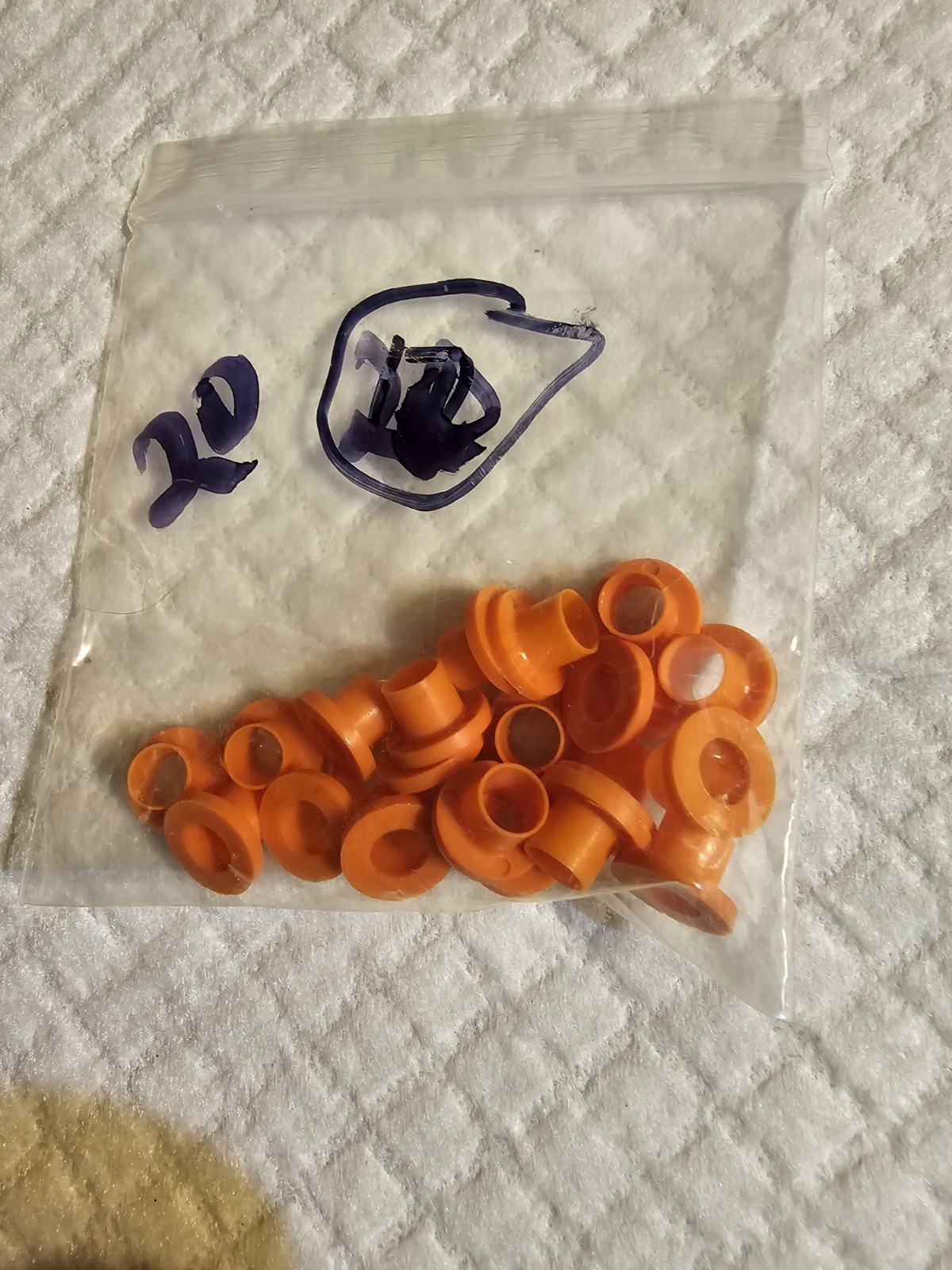 NEW 20 50 100 Orange Nylon Sleeved Tension Rod Washers Hendrix Drums Hoop Rim