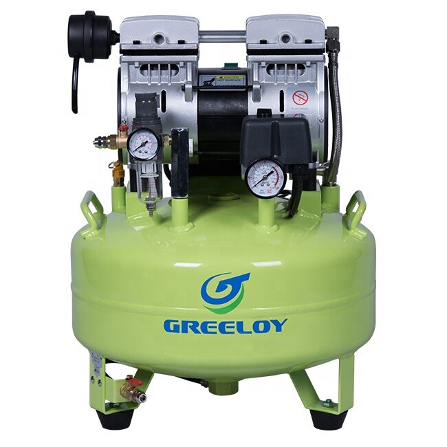 Greeloy 24L Dental Silent Oil Free Air Compressor GA-61 for One Dental Chair USA