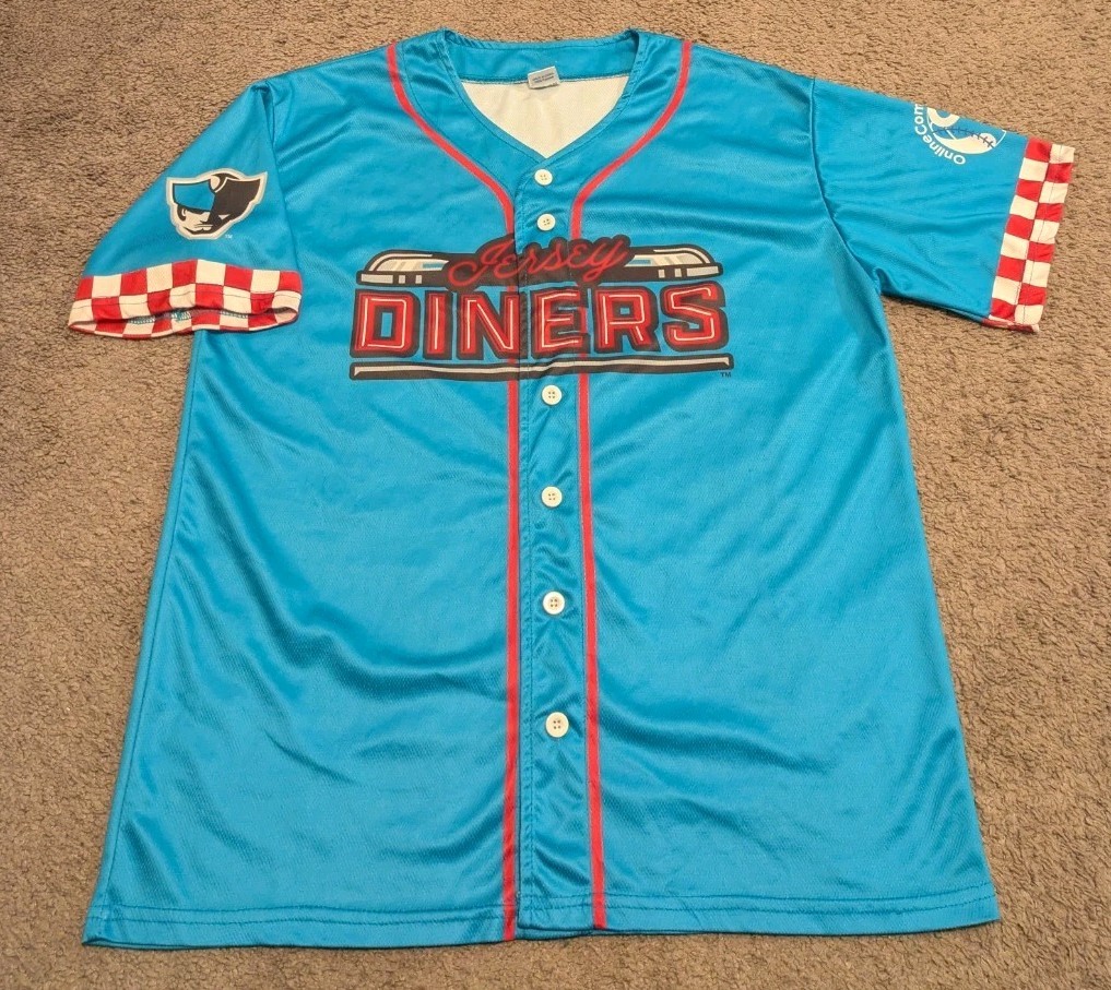 MILB Somerset Patriots Jersey Diners Blue Jersey #25 Men's Small