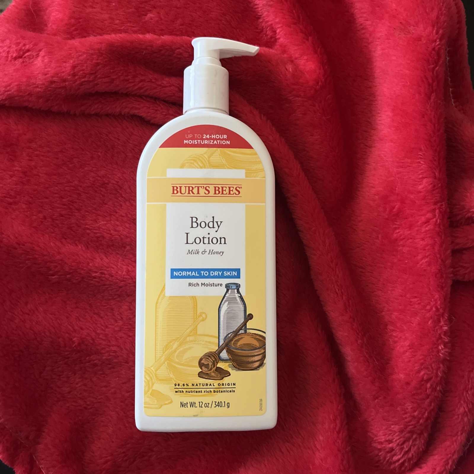 Burt’s Bees Body Lotion Milk And Honey Normal to Dry Skin Rich Moisture 12 oz