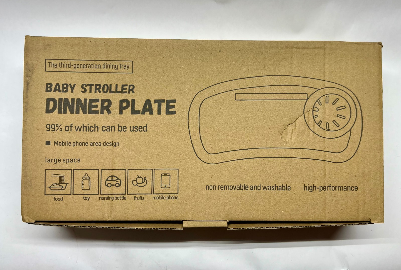Replacement Stroller Dinner Plate For children, Phone Tablet holder Black