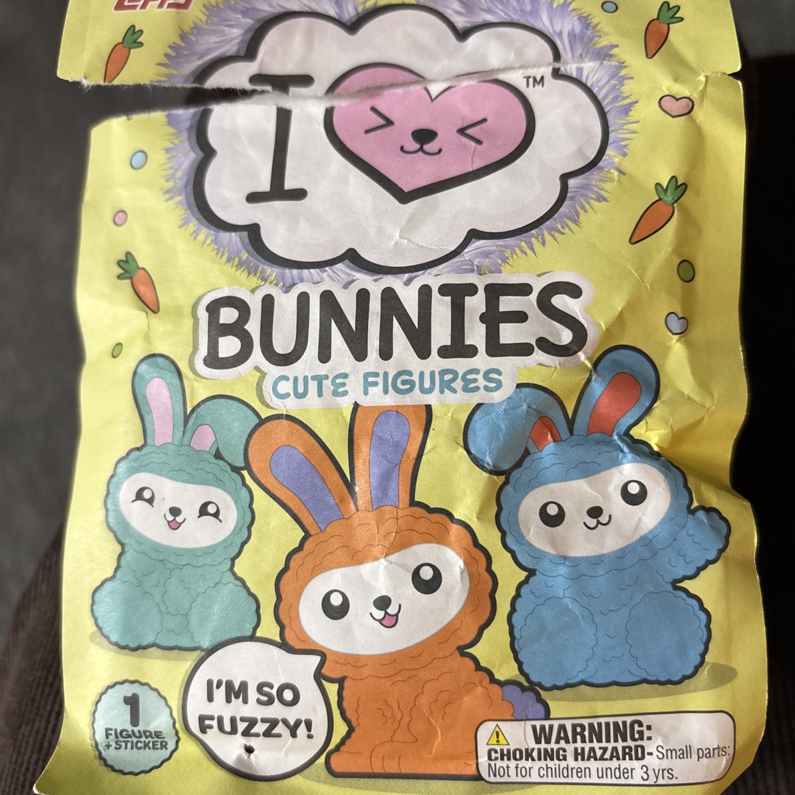 Topps I Love Bunnies Figure Twinkle Gold Mini Mysteries Rabbit Toy - RARE