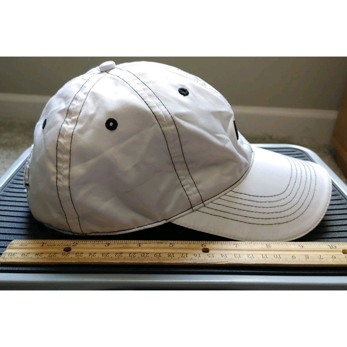 Nike Golf Hat Cap White Embroidered NC Golf & Swoosh Hard Bill Adjustable