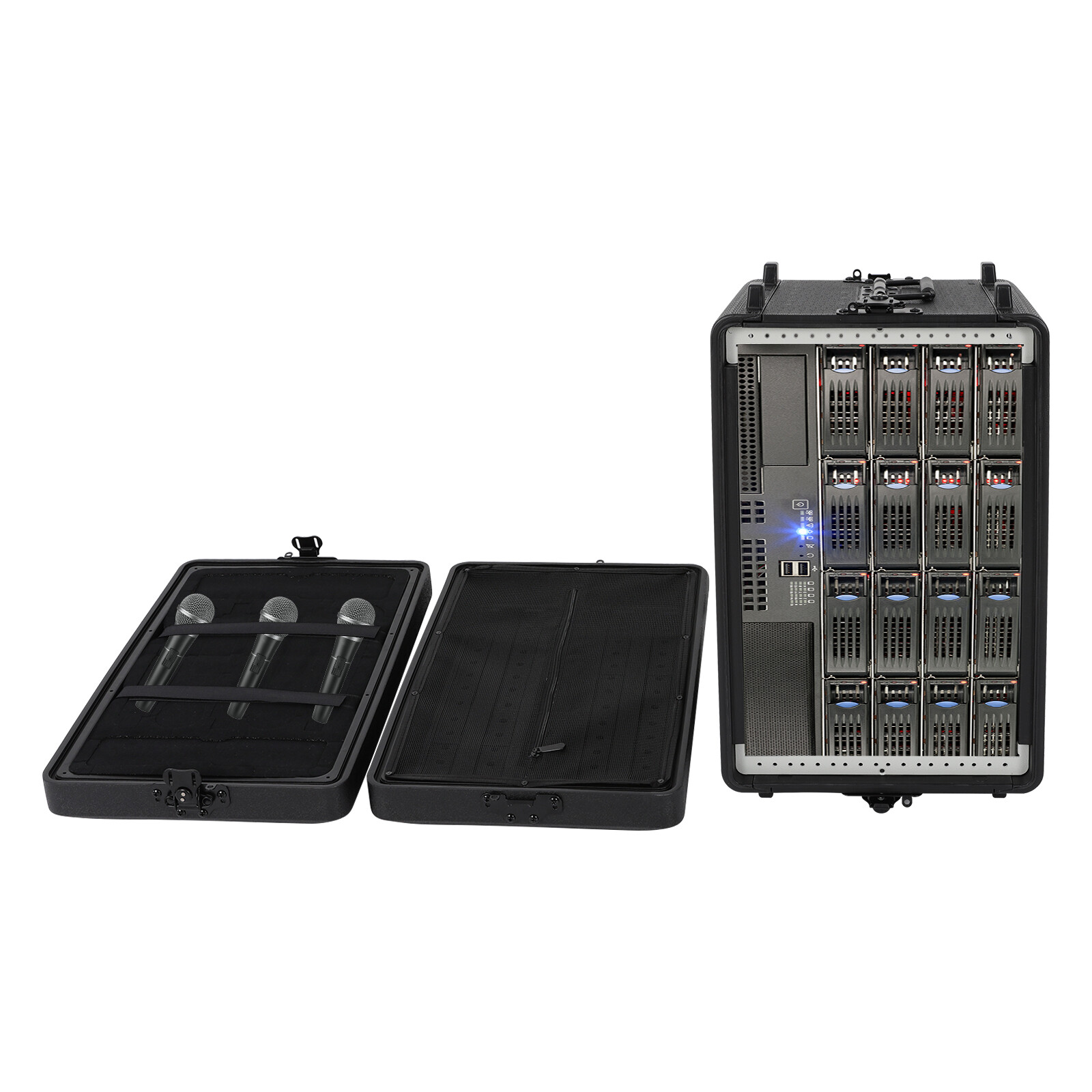 6u Rack Case Dust-proof With Microphone Storage Equalizers Amplifiers Speaker