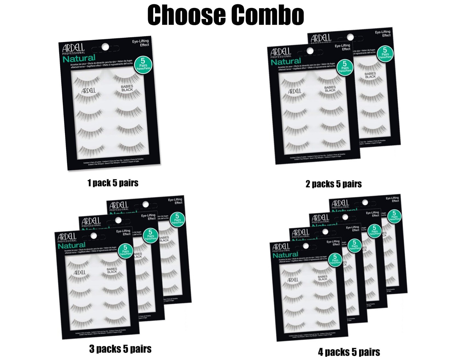 Ardell Natural Babies 5 Pairs Eye Lifting Effect Choose Combo