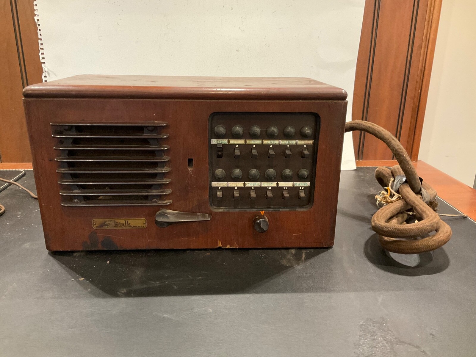 Vintage 1948 Webster Wood Case Teletalk H212 AM Intercom,  VERY NICE