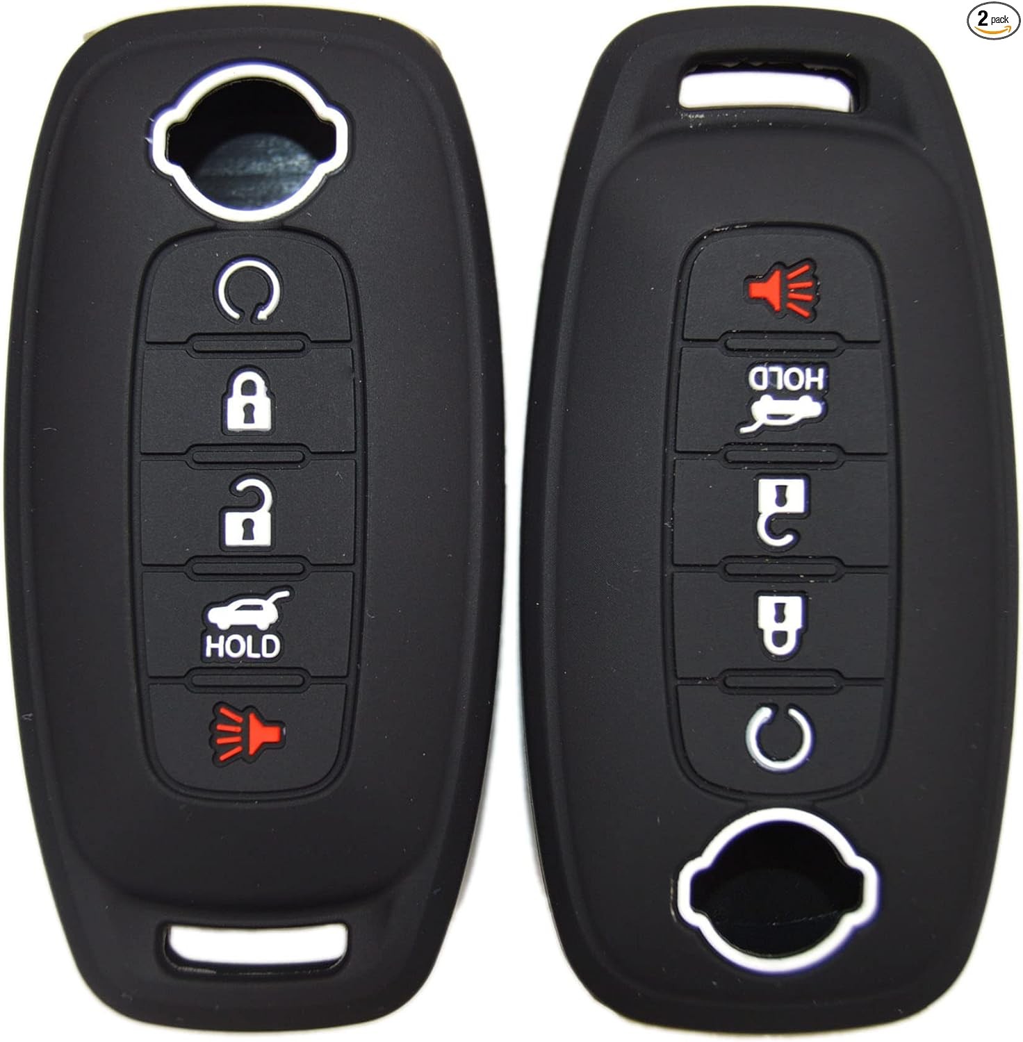 Silicone Key Fob Cover Case Protector for Rogue  Color: BlackX2Size: 5 buttons