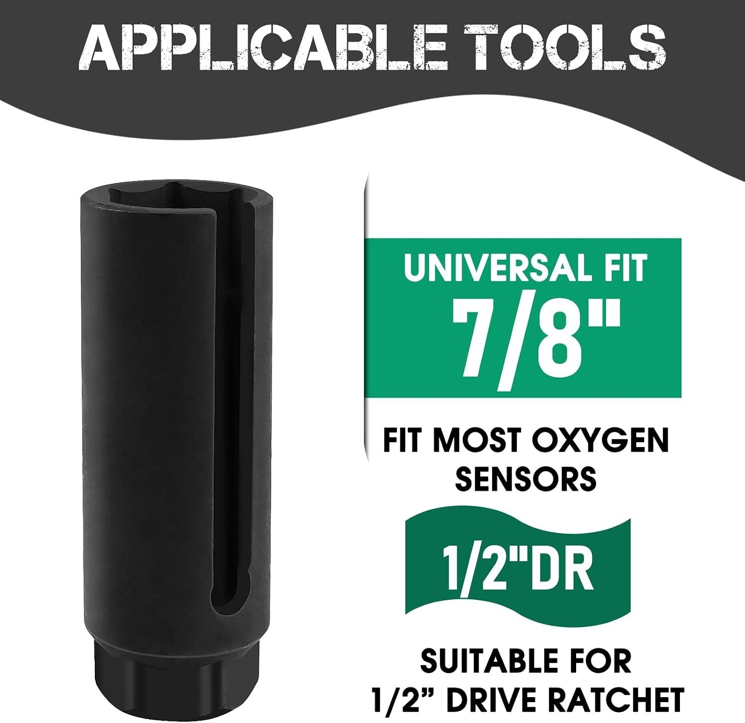 Oxygen Sensor Socket 22mm 7/8 in, 1/2 in Drive O2 Sensor Removal Tool, Heavy-...