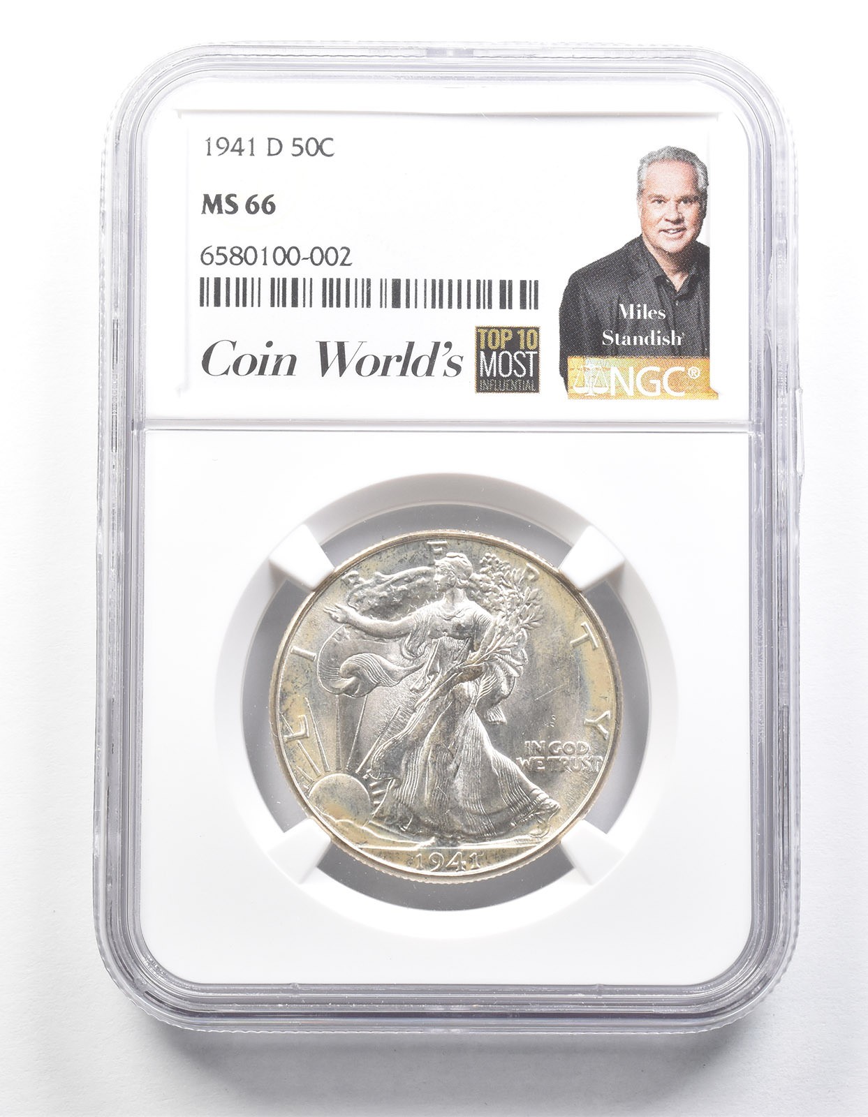 1941-D Walking Liberty Half Dollar Miles Standish MS66 NGC *1392