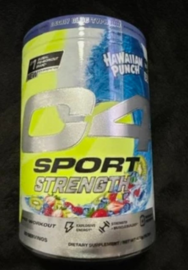 C4 Sport Strength Hawaiian Punch Berry Blue Typhoon Pre-Workout 20 Servings 406g