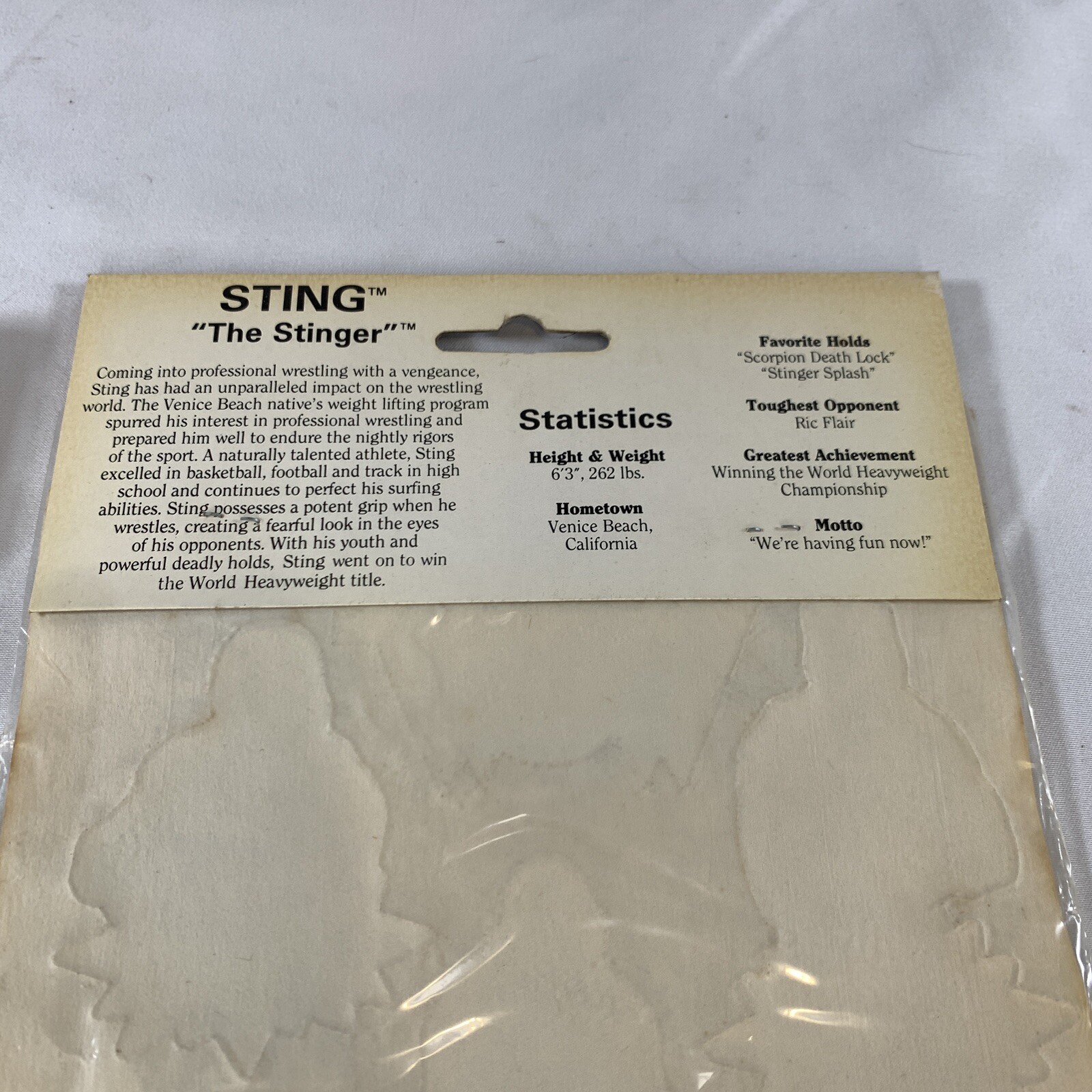 VTG 90s WCW World Championship Wrestling Stickers Sting 6 Pack Ja-Ru SEALED BNIB