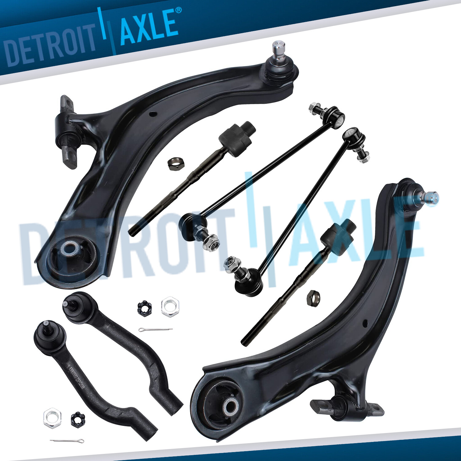 Front Lower Control Arms Tie Rods Suspension Kit for 2008 - 2013 Nissan Rogue