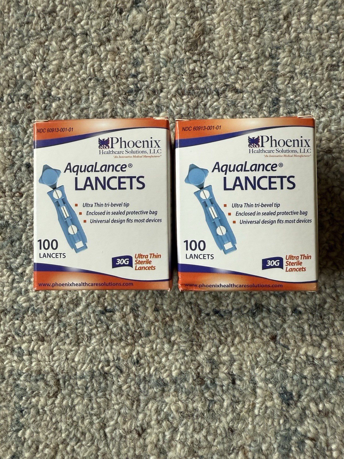 Aqualance Lancets - 2 Boxes Of 100 30G Lancets