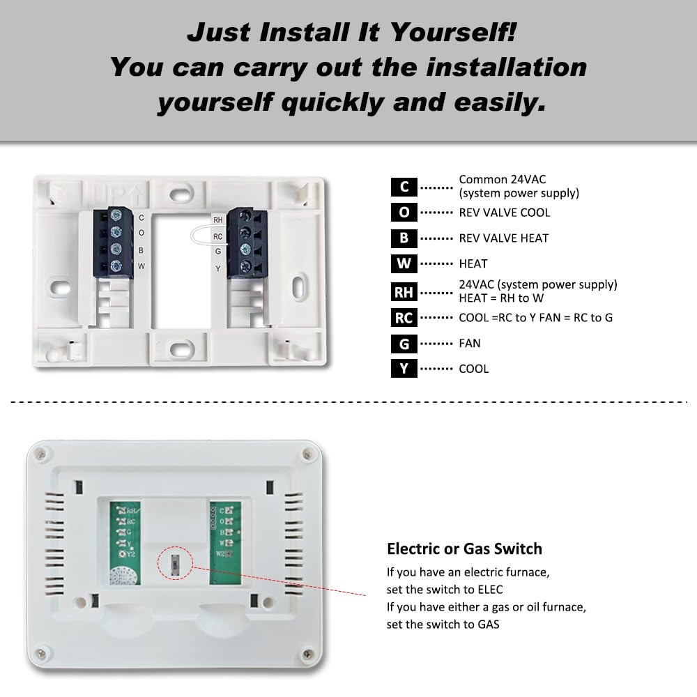 Non-Programmable Thermostat for Conventional Single-Stage Systems, 1 Heat/1 C...
