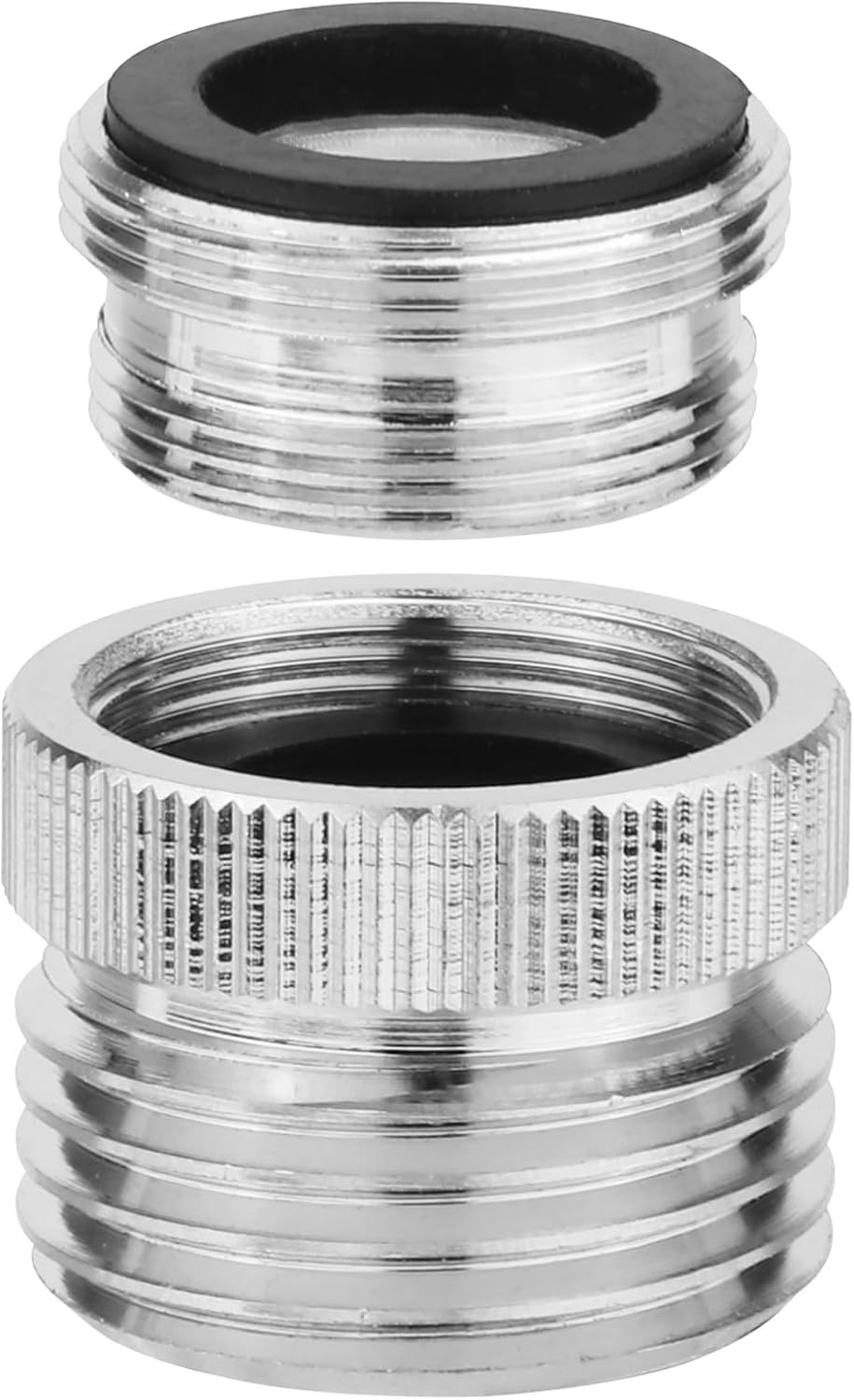 Faucet Adapter with Aerator, 3/4 Inch Garden Hose to 1/2 Sink M, Silver