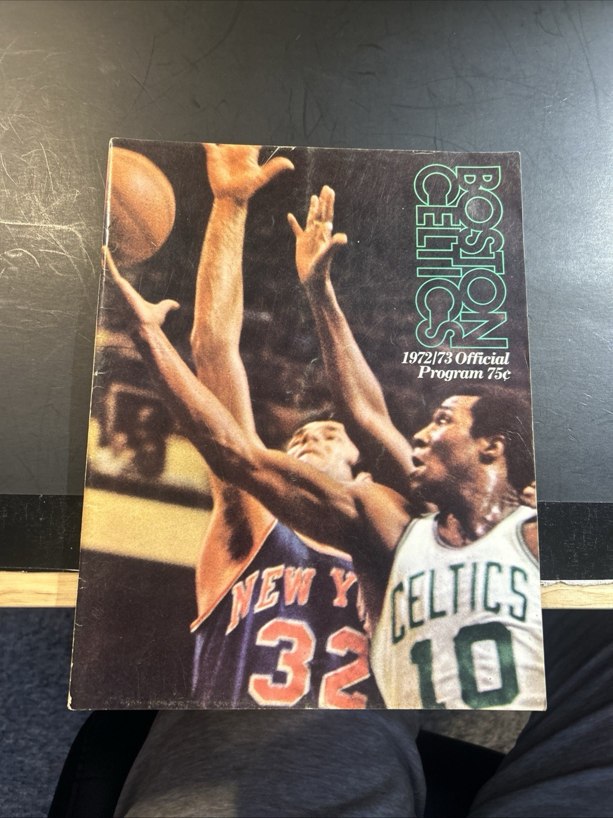 BOSTON CELTICS 1972-73 Program W/Ticket Stub, #17 John Havlicek Auto Back Cover!