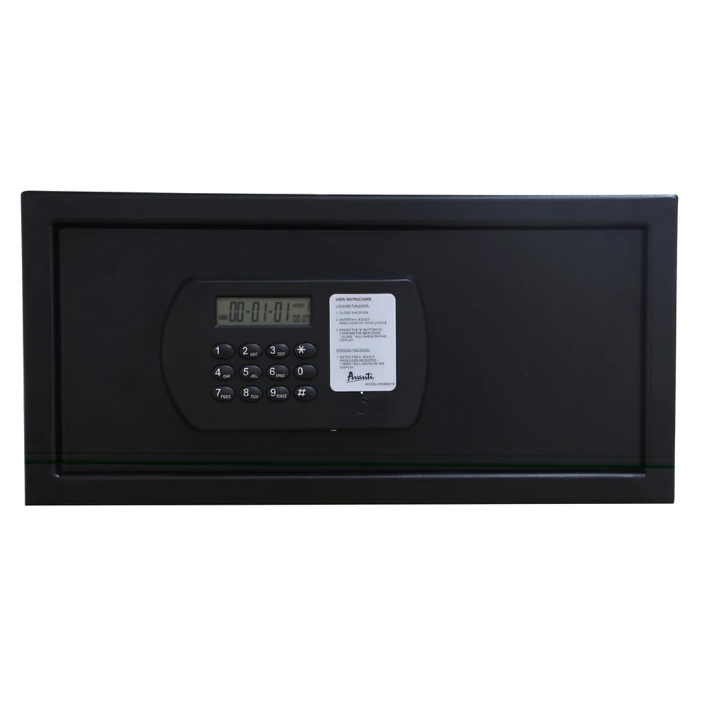 Avanti 0.88 cu ft Room Safe w/ Keypad Lock Steel Black Hotel Office HRS88N1B