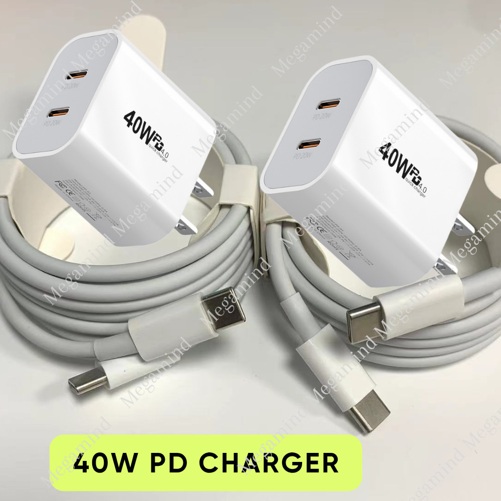 40W Fast Charger Block USB Type C Wall Power Adapter For iPhone 14 13 12 X 16 15