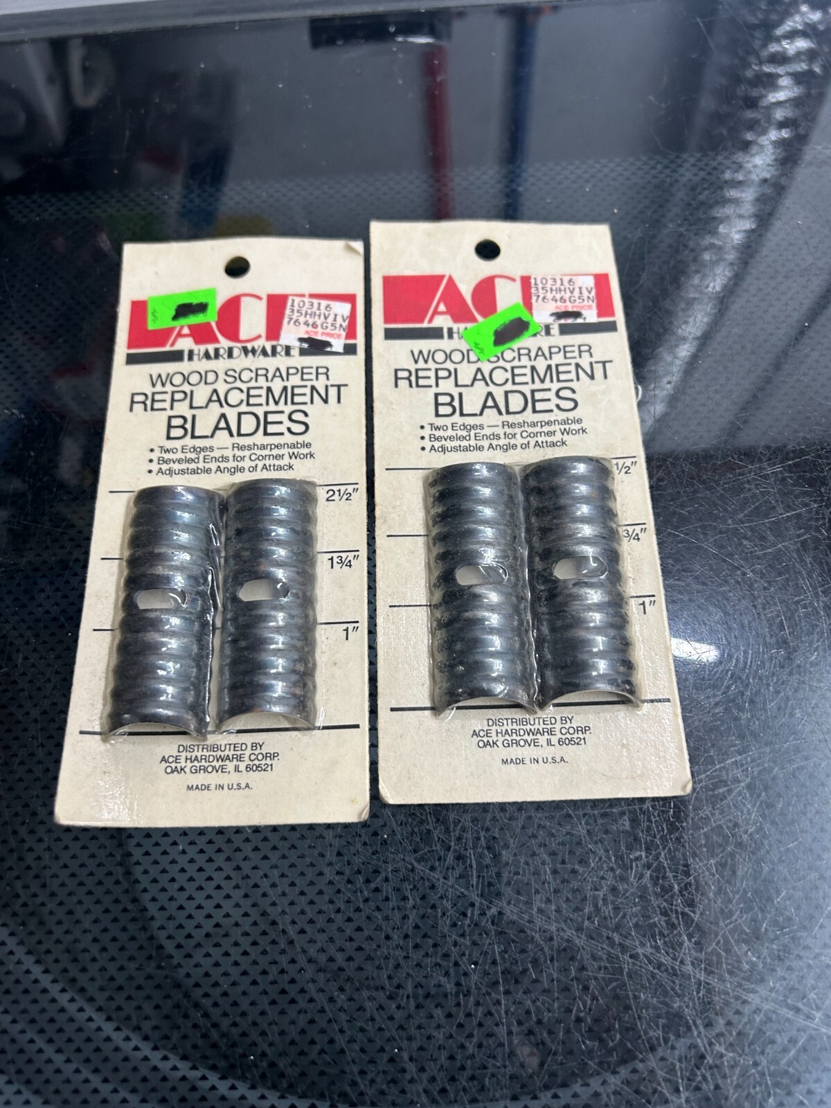 New 2-pack lot Vintage (4-blades)Ace Hardware Wood Scraper 10316 Serrated 2-1/2"