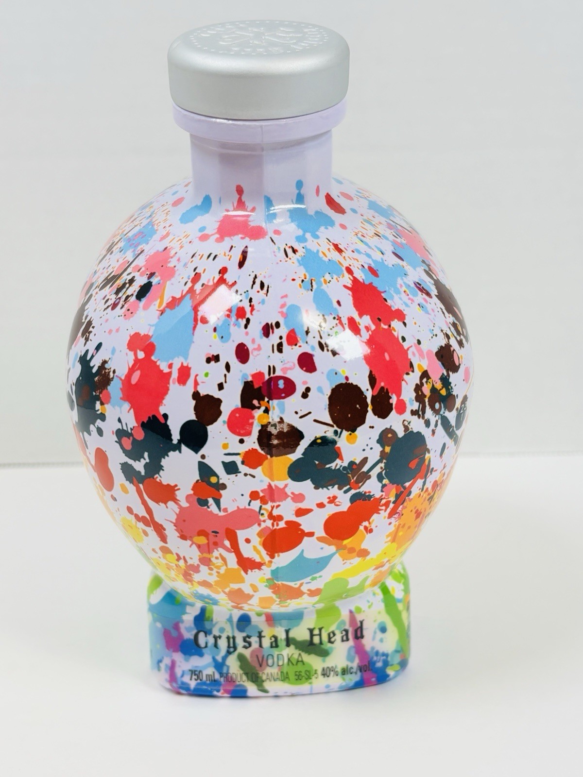 Crystal Head Vodka Skull Rainbow Painted 750mL Empty Bottle