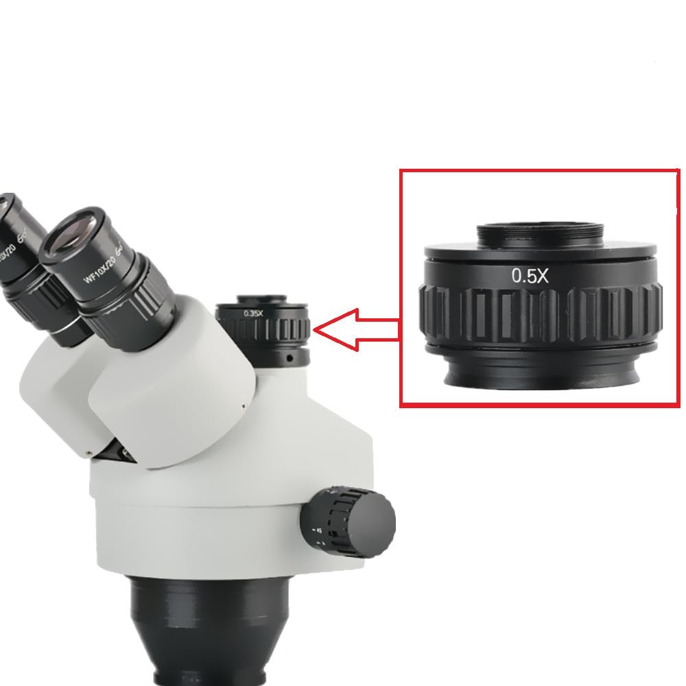 C Mount Adapters Lens 0.5X CTV for Trinocular Stereo Microscope 38MM Interface