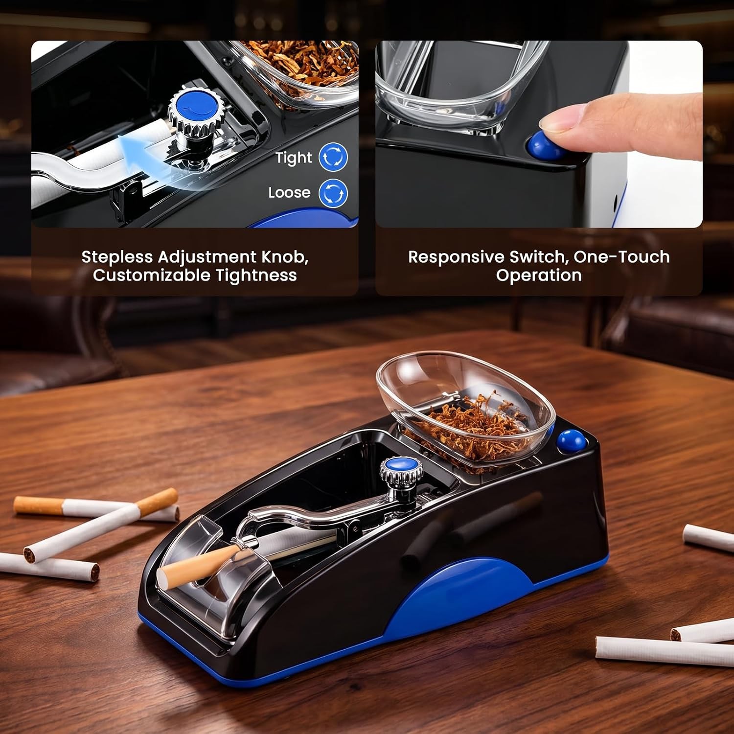 Automatic Electric Cigarette Rolling Machine Mini Tobacco Injector Roller