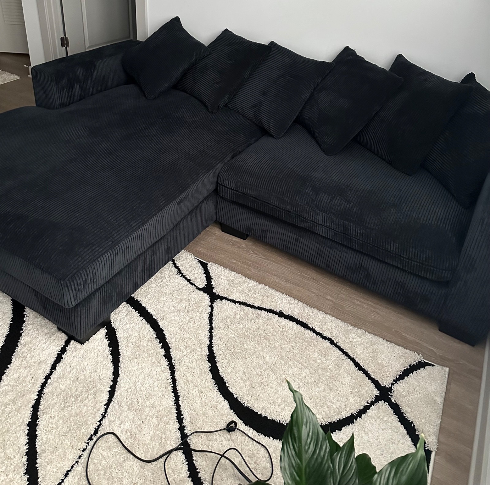 Smoke Luxe 108" Corduroy Sectional