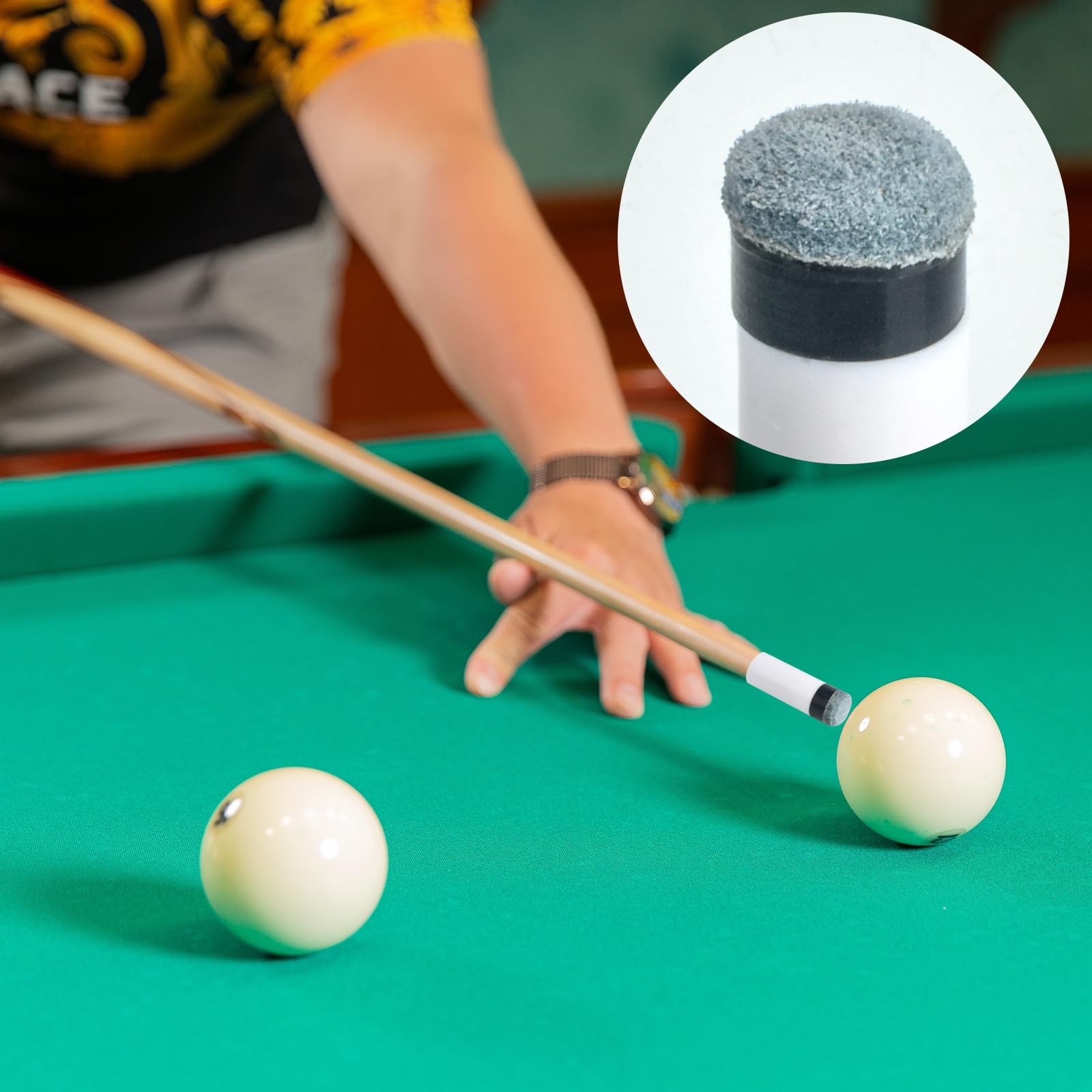 AccEncyc 12 Set Billiard Cues Tips Replacement Pool Cue with White