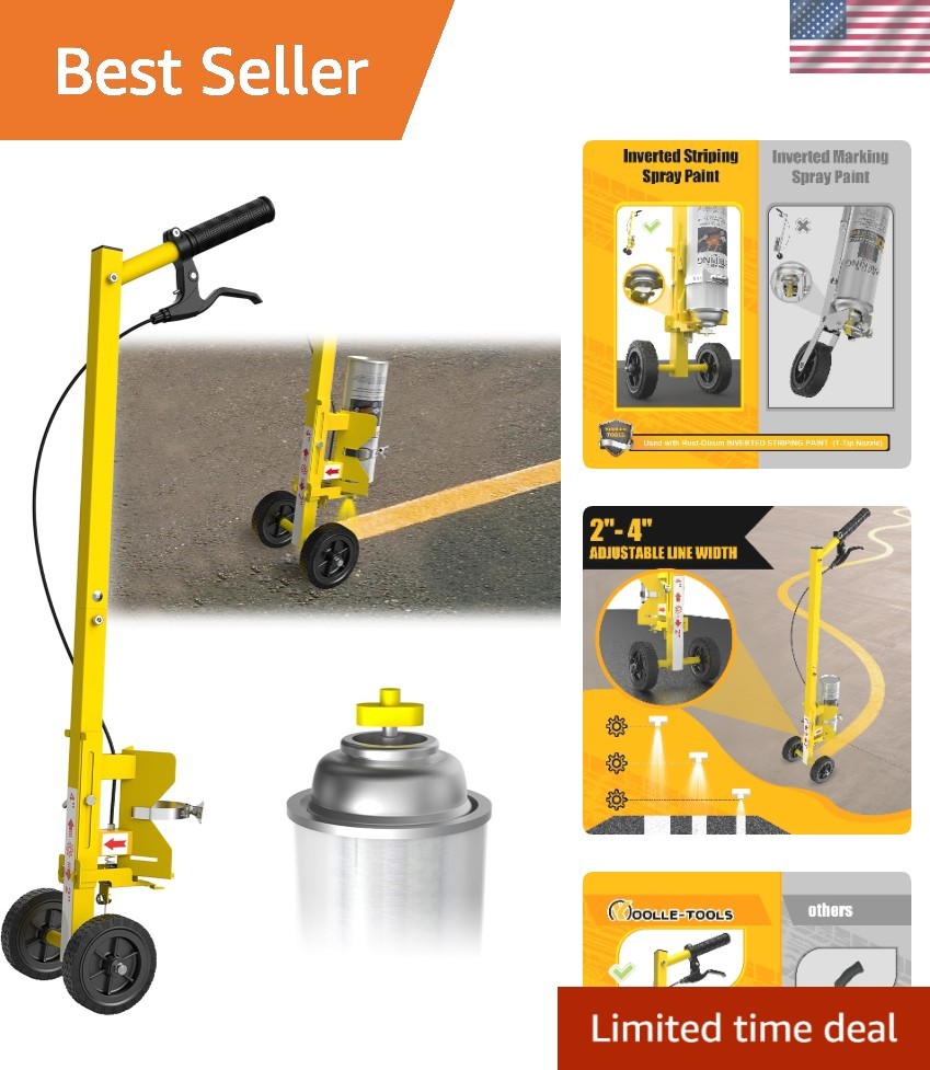 Effortless Line Marking Wand: Two-Wheel Stability & Adjustable Stripe Width 2-4"