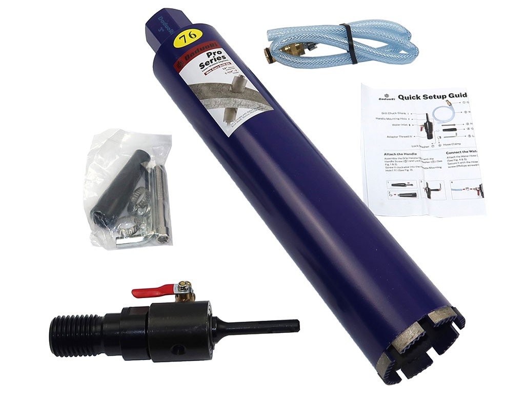 DADUORI 3" CORE 14" DEPTH 1-1/4"-7 UNC SDS PLUS WATER INJECTION CORE DRILL BIT