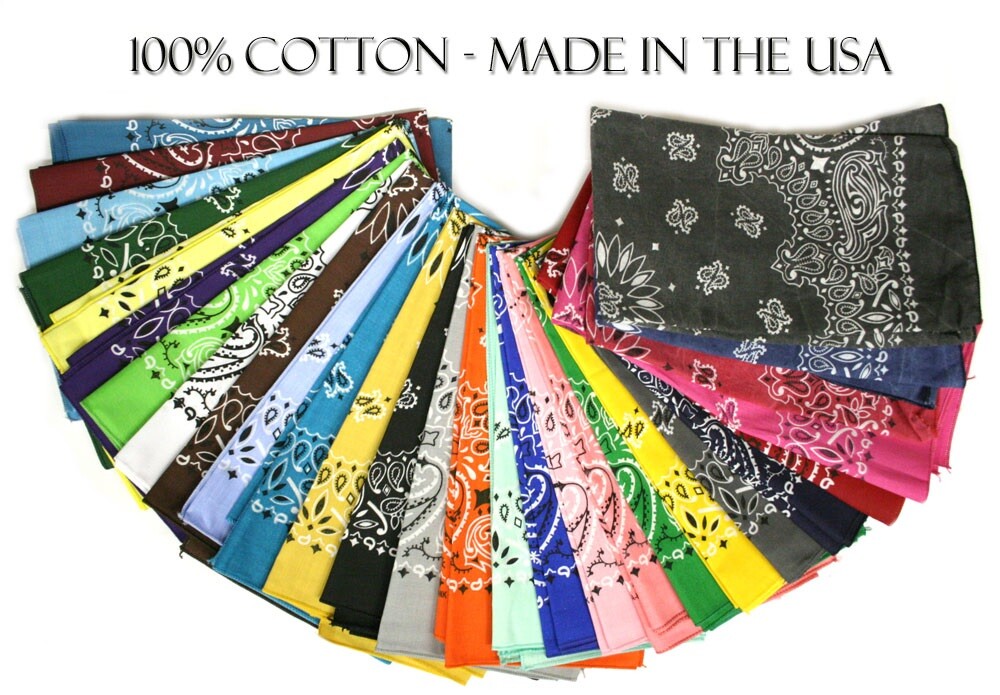 Hav-A-Hank USA Made 100% Cotton Paisley Bandannas Bandanas 22"X22"