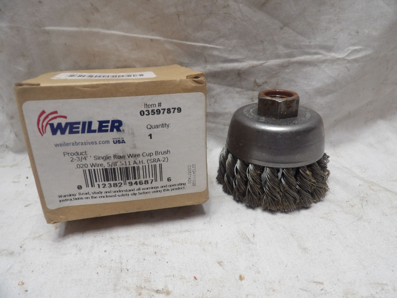 Weiler 03597879 2-3/4" Single Row Wire Cup Brush 5/8-11