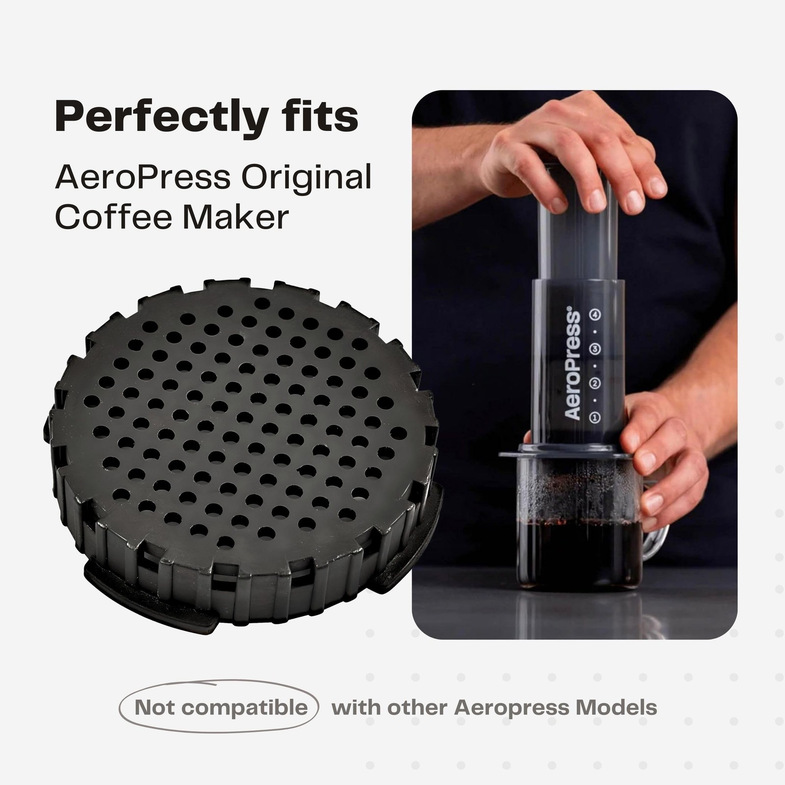 Coffee Maker Filter Cap – Compatible with Popular Compact 1pack, Schwarz