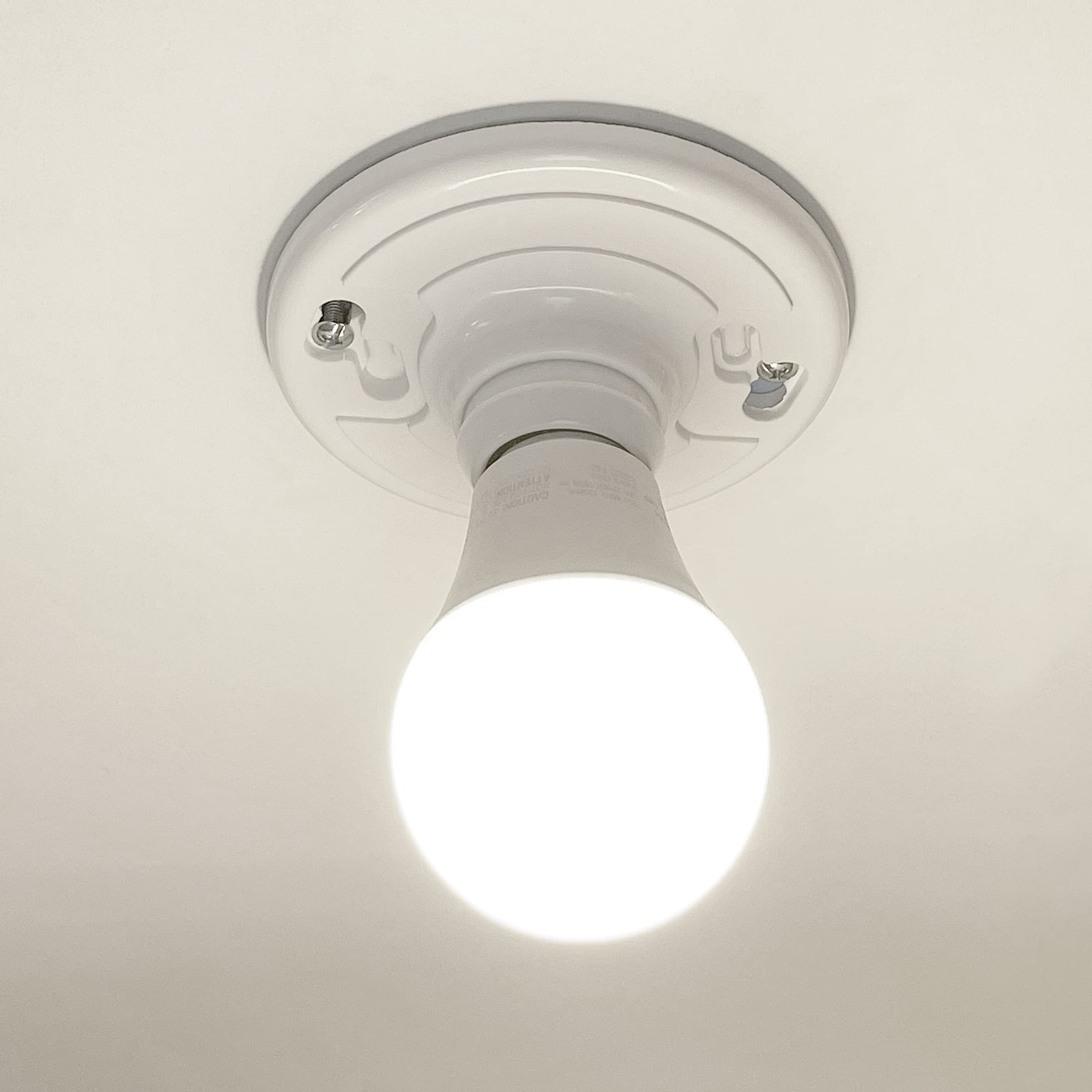 Keyless Light Socket, E26 Ceiling Fixture, White, 2 Pack