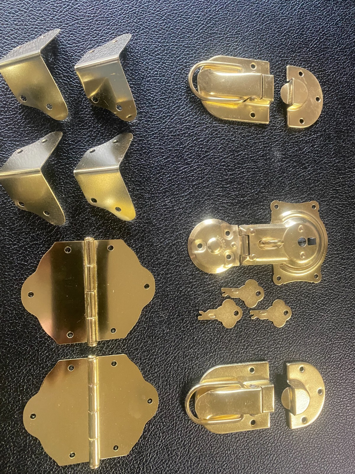 Vintage Steamer Trunk Hardware complete kit to make a full trunk project.