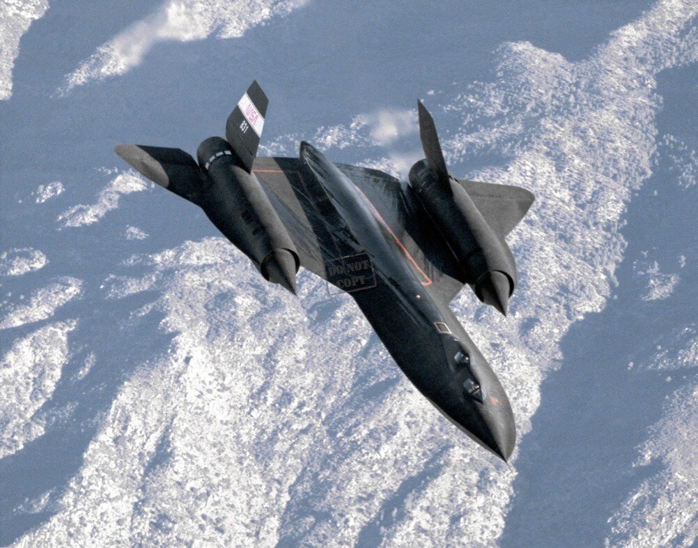 SR-71 "Blackbird" aircraft In-flight from Tanker 12X18 Photograph NASA D