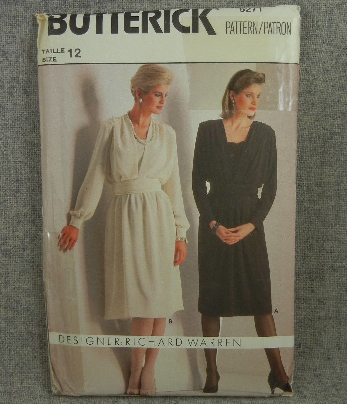 Butterick 6271 Misses Dress Cummerbund pullover blouson A-line size 12 Uncut