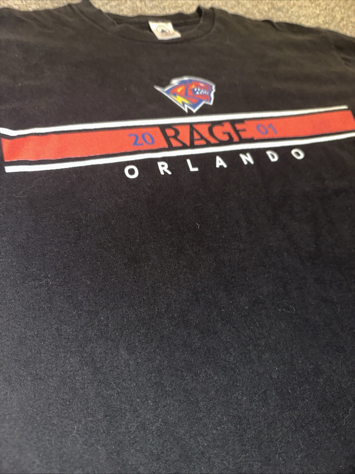 Orlando Rage 2001 XFL Football Shirt Size Black Delta Tag