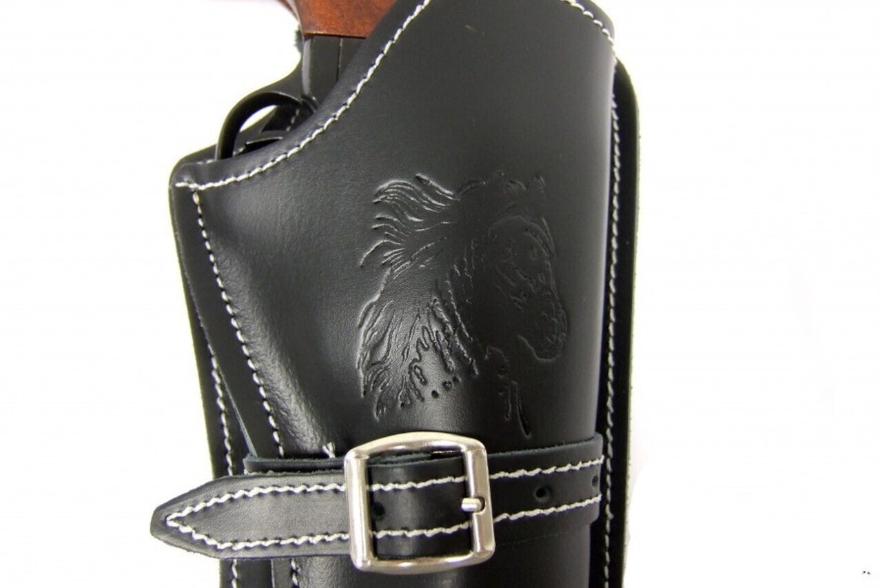 Western Single Rig Fast Draw Leather Holster with Dummy Bullets for M1873 guns