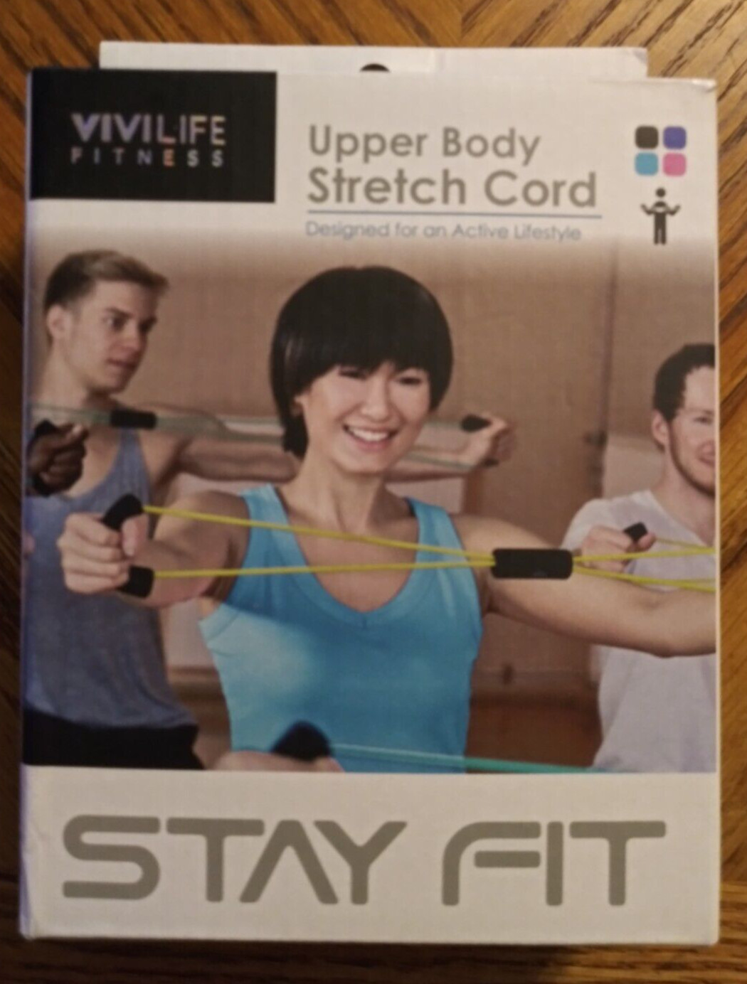 VIVILIFE Fitness Upper Body Stretch Cord Med Resistance Training Foam Handles