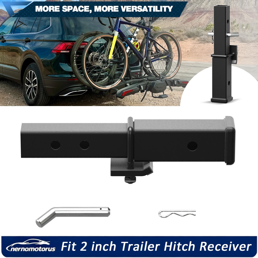 Trailer Hitch Extension 2In 2'' Receiver Extender 5/8 In Pin Hole 4000Lbs Towing