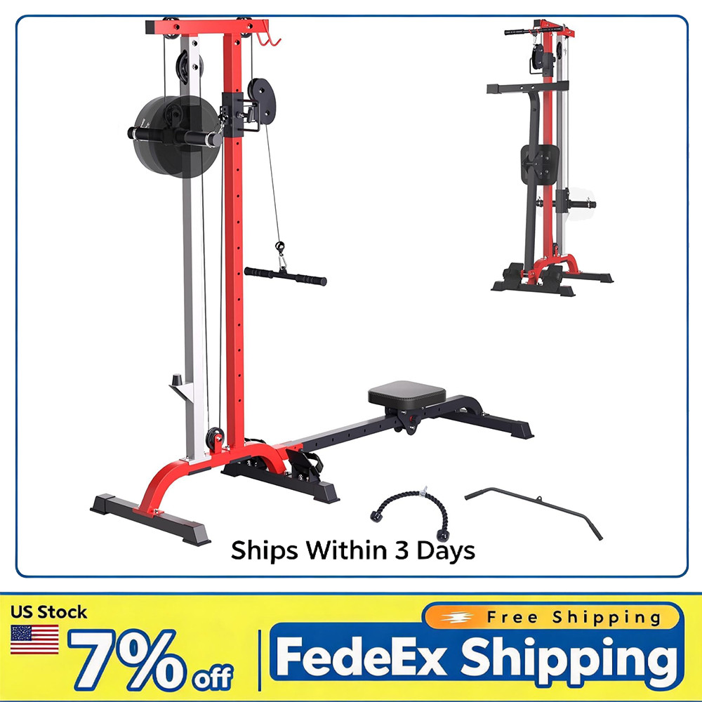 Adjustable 2-in-1 Rowing Cable Machine, LAT Pull Down, Low Row,Foldable Home Gym